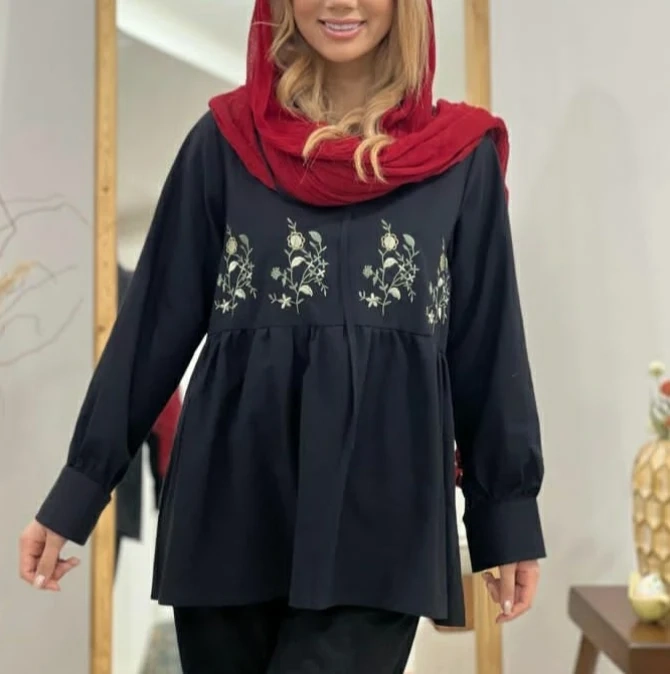 تونیک گلدوزی یاس( رنگ مشکی)