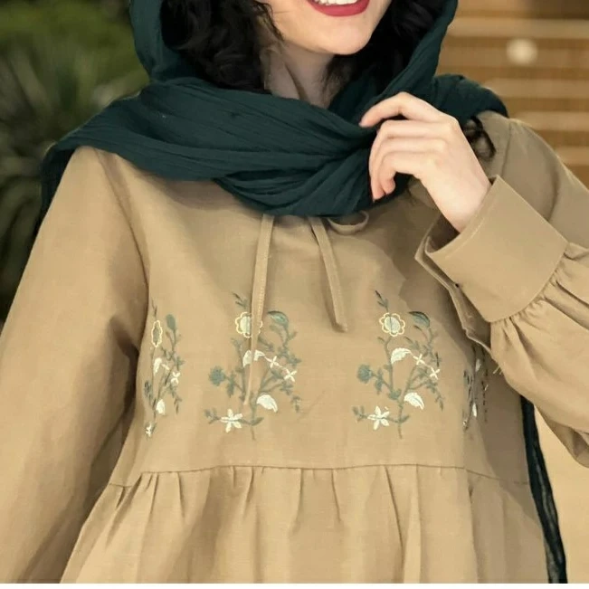 تونیک گلدوزی یاس( رنگ کرم)