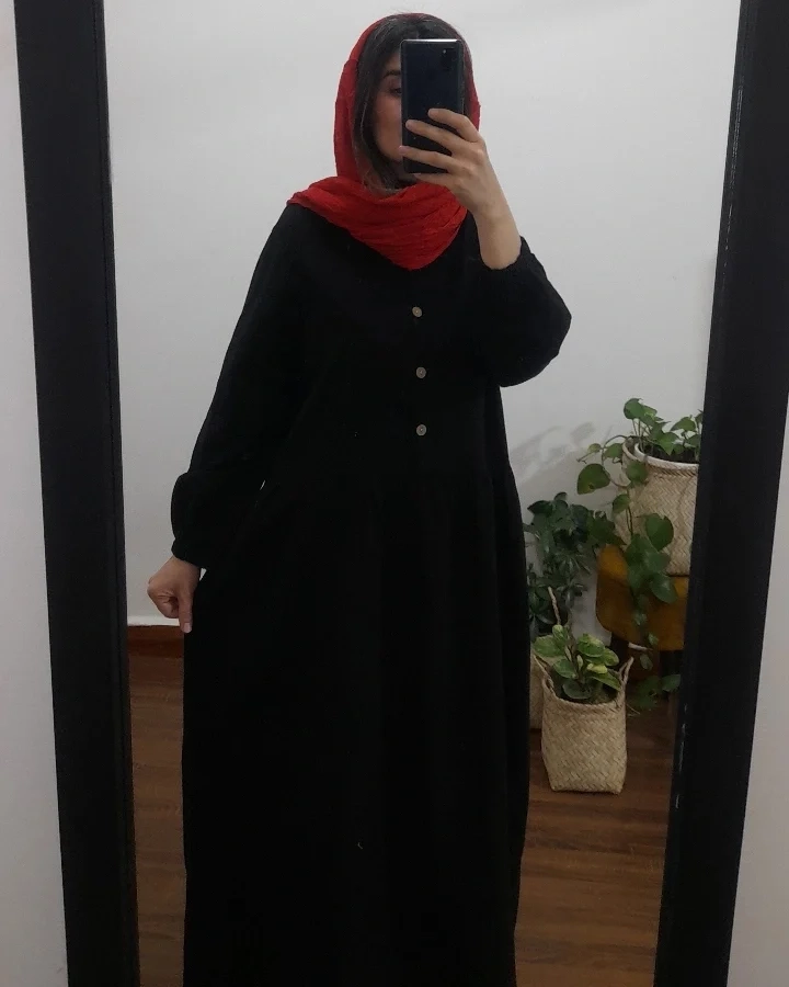 پیراهنالیاف طبیعی هیوا ( رنگ مشکی)
