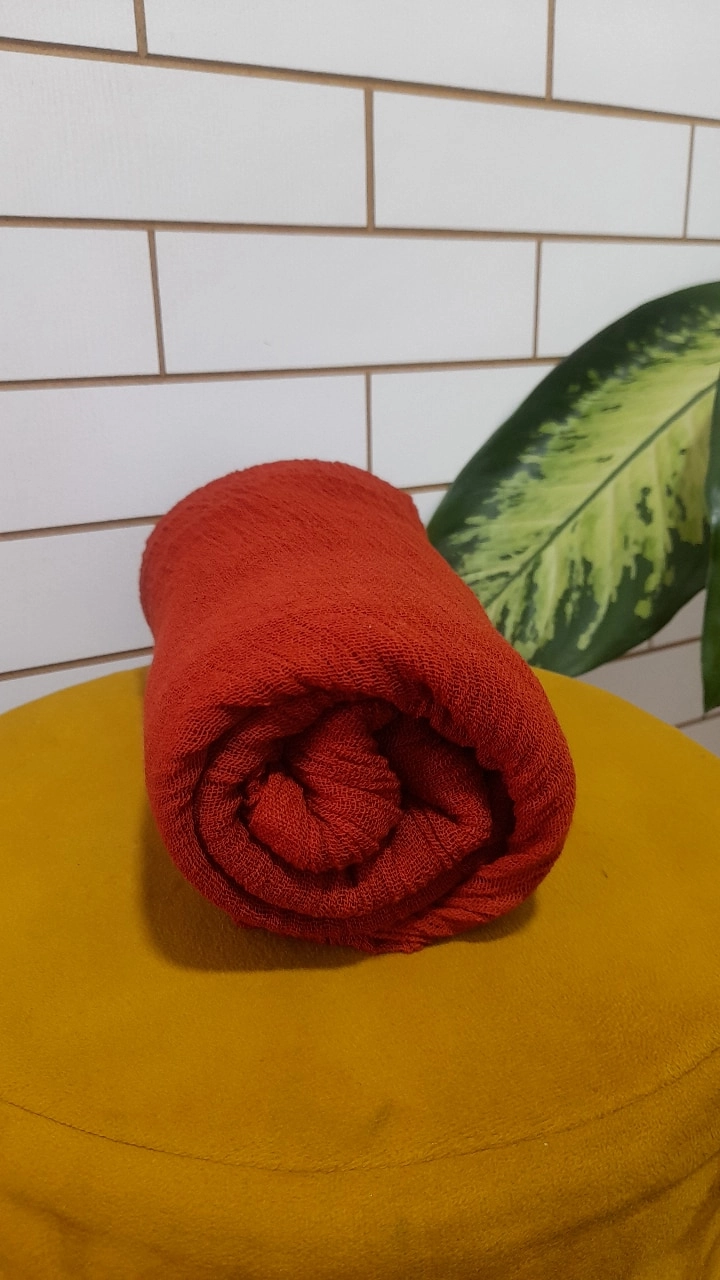شال الیاف طبیعی ساده ( رنگ آجری)