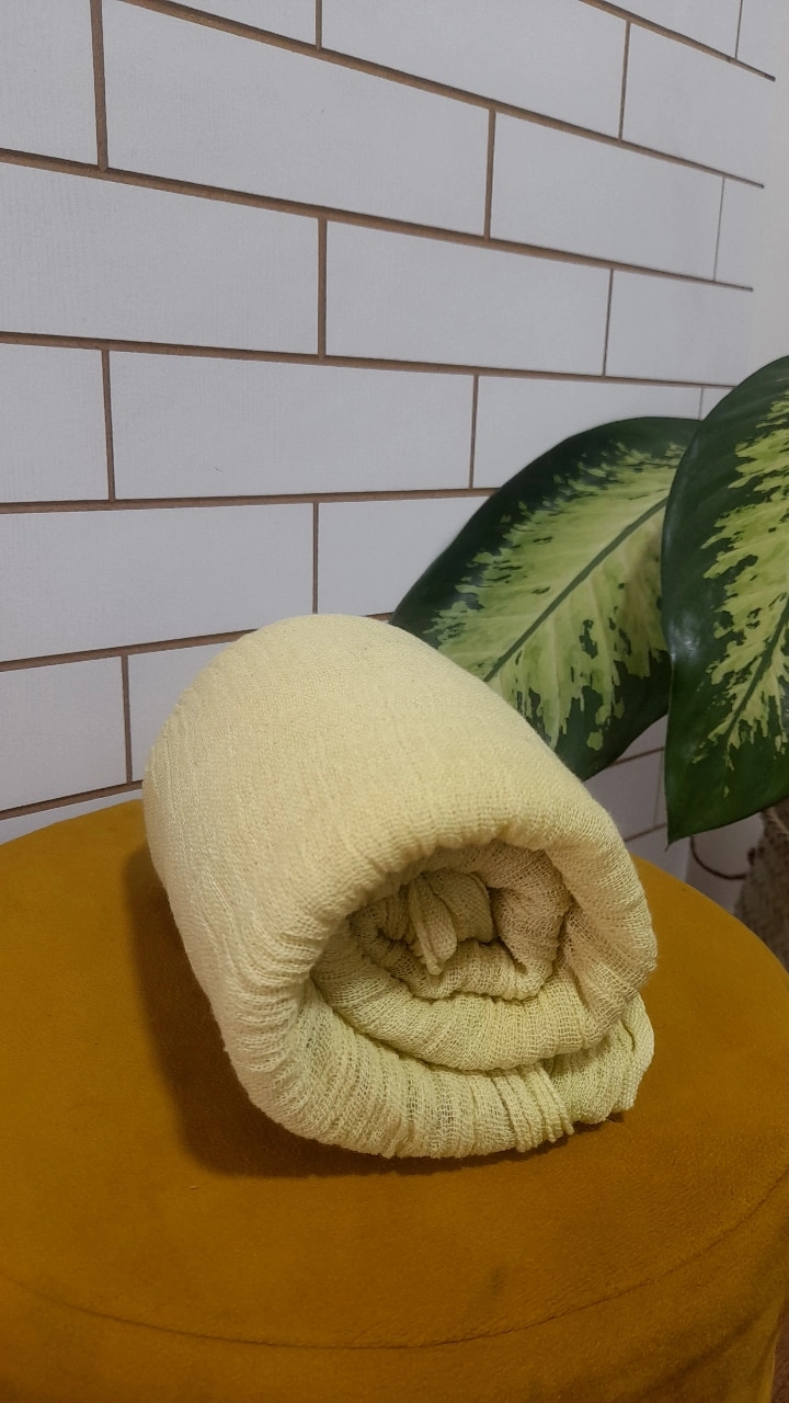 شال الیاف طبیعی ساده ( رنگ سبز کمرنگ)