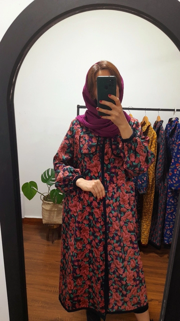 پیراهن مخمل کبریتی شهرزاد(  رنگ بنفش )