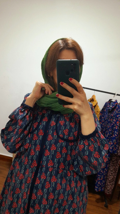 پیراهن مخمل کبریتی شهرزاد( سرمه ای طرح ۳)