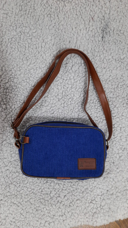 کیف دوشی مخمل رعنا(آبی کاربنی)