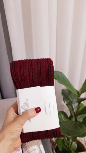 جوراب شلواری بافت گندمی( رنگ زرشکی)