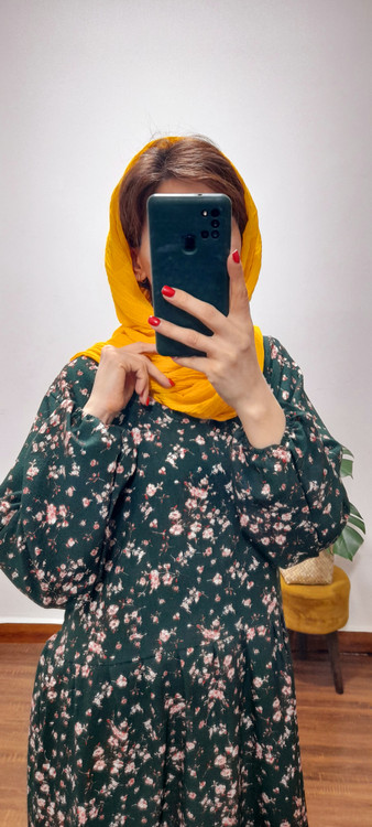 پیراهن گل گلی بهار( رنگ سبز تیره)