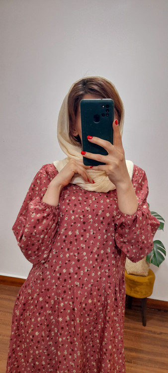 پیراهن گل گلی بهار( رنگ صورتی)