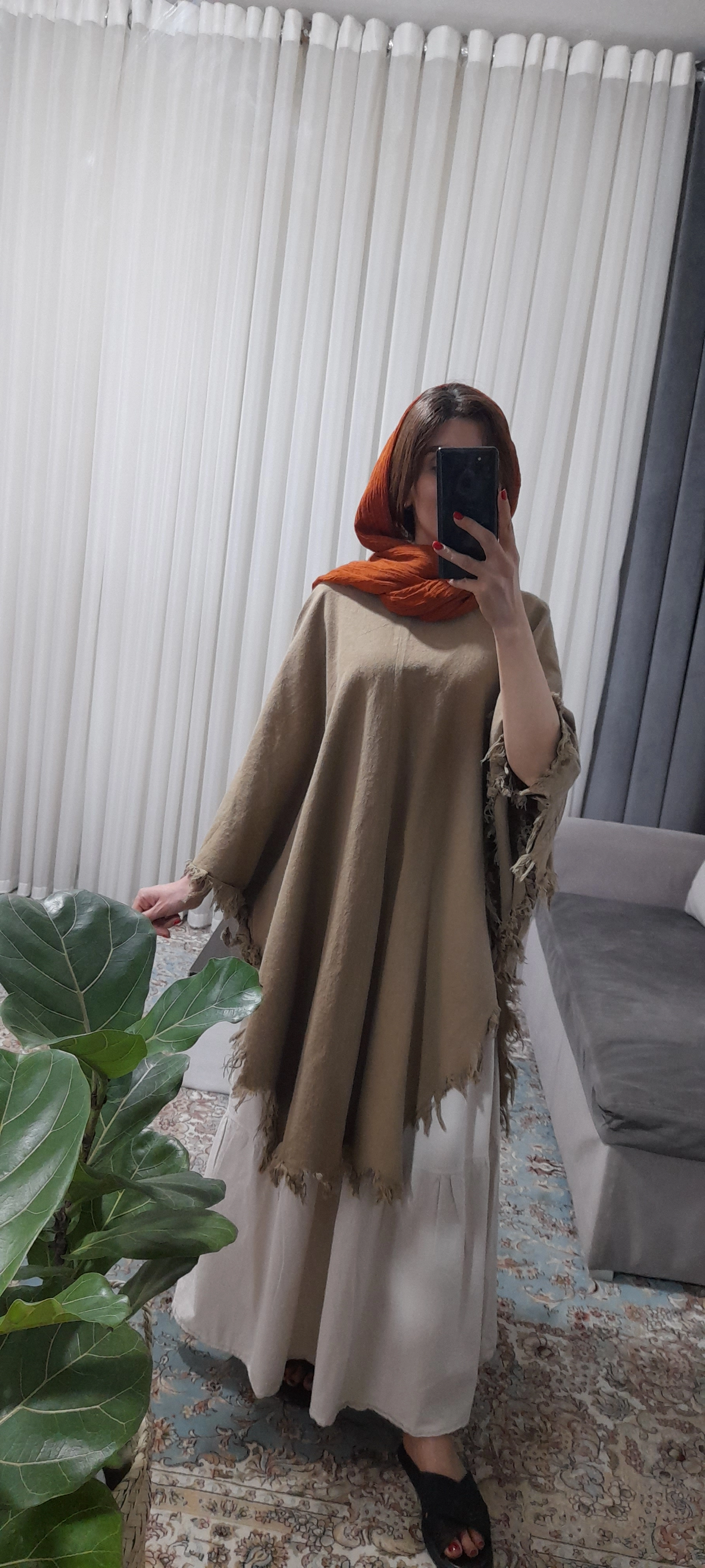 پانچ  ریش ریش پونه( رنگ نسکافه ای)