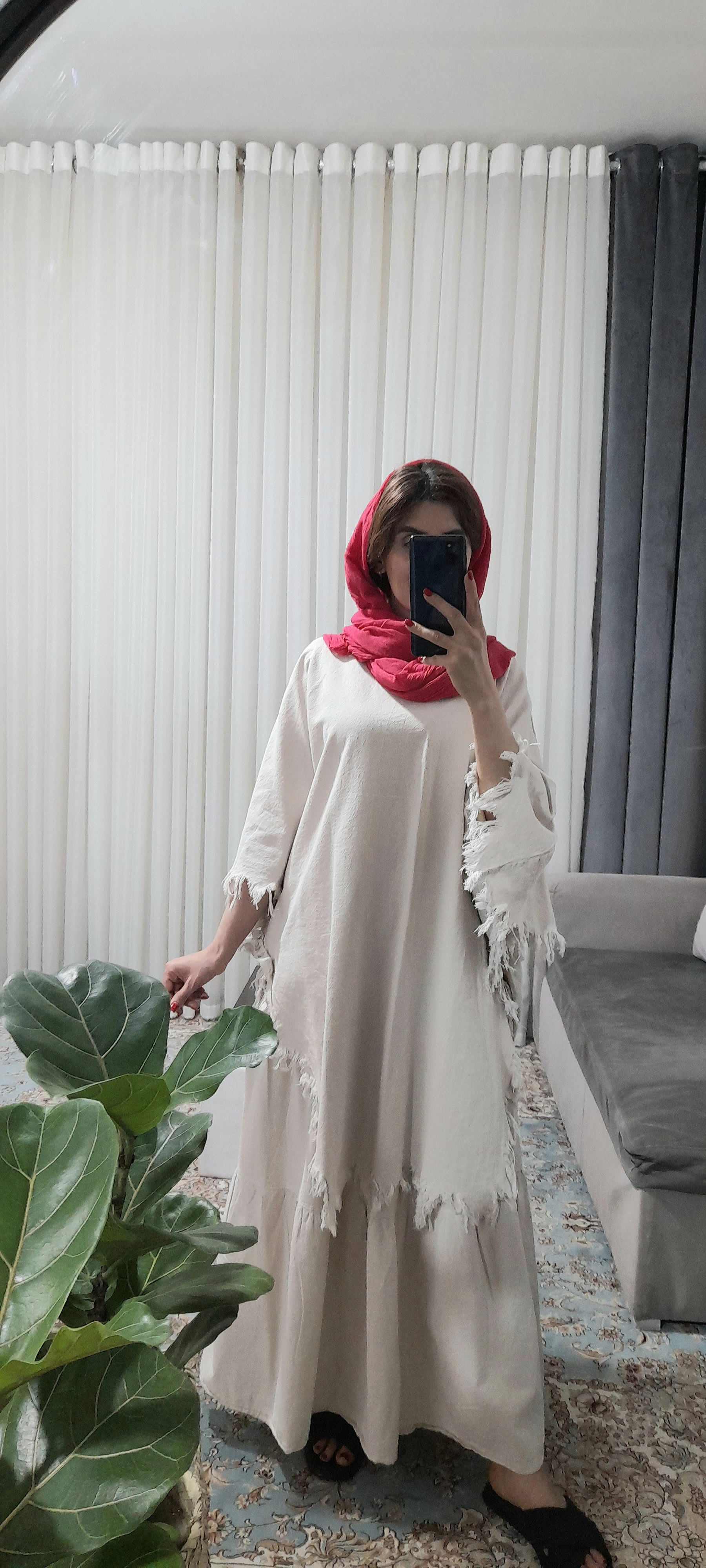 پانچ  ریش ریش پونه( رنگ کرم استخوانی)