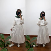 دامن چین دار یاس( رنگ کرم استخوانی)