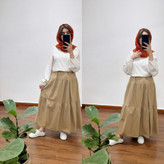 دامن چین دار یاس( رنگ نسکافه ای)