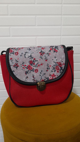 کیف دوشی پونه🍀🍀( رنگ قرمز طرح گلگلی)