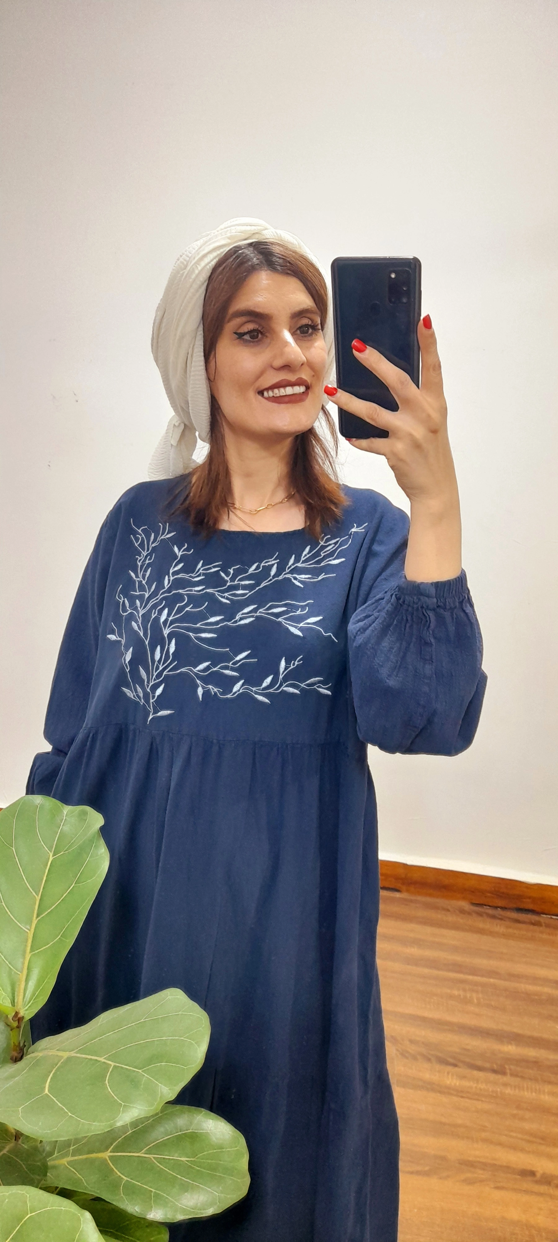 پیراهن برگ( رنگ سرمه ای)