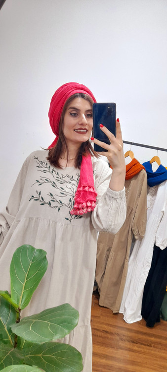 پیراهن برگ ( رنگ کرم استخوانی)