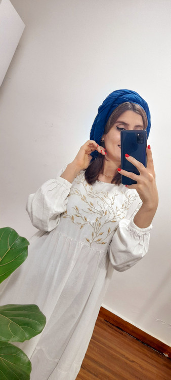 پیراهن برگ( رنگ سفید)