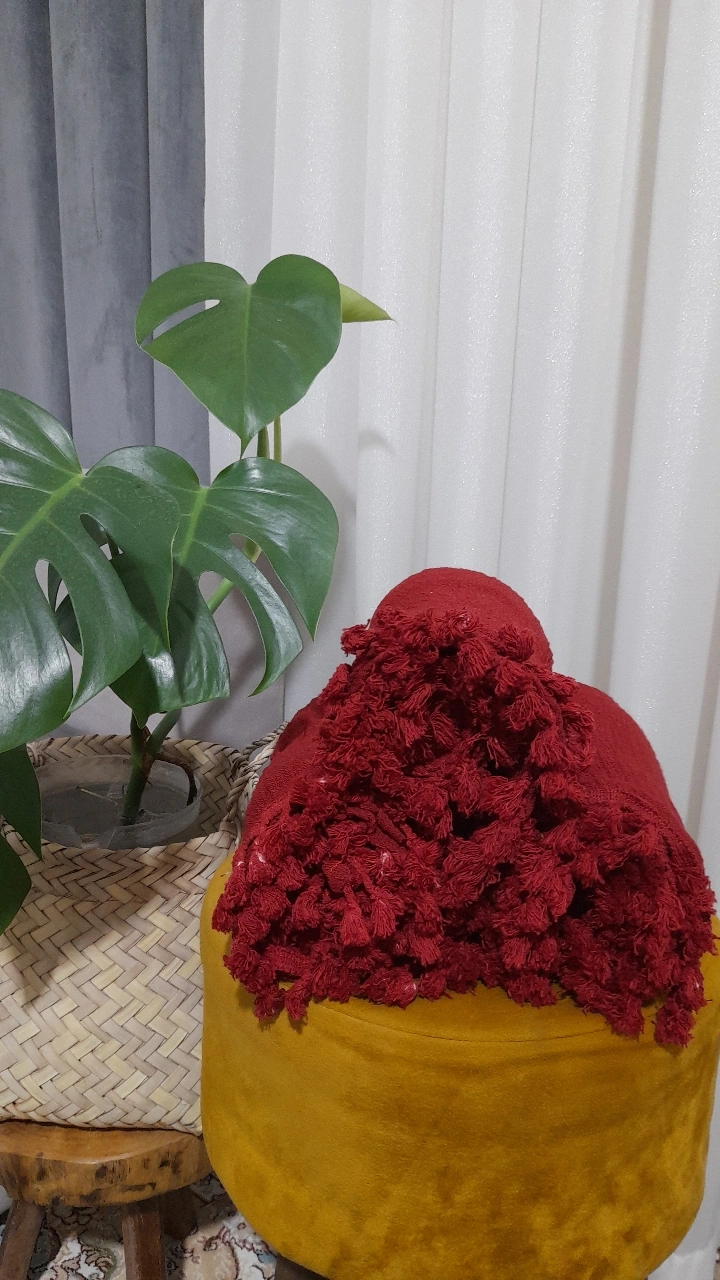 شال منگوله دار الیاف طبیعی ۳متری( جیگری)