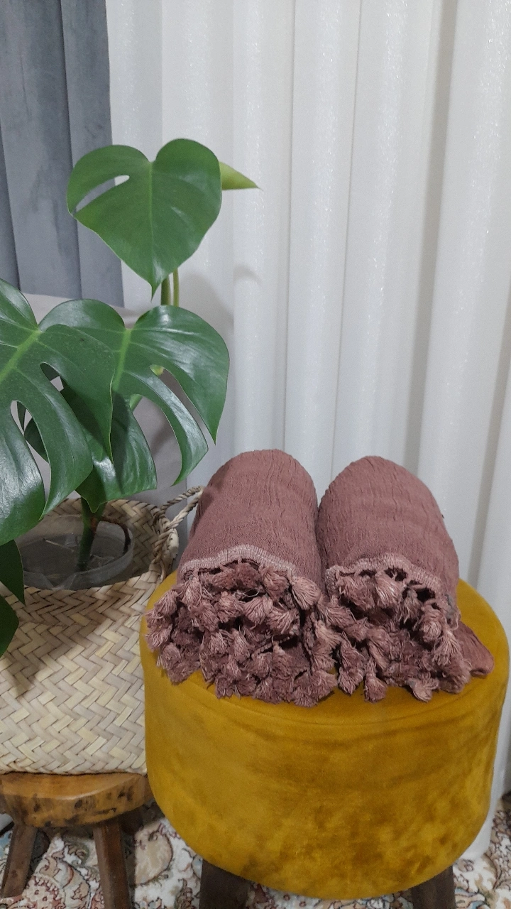 شال منگوله دار الیاف طبیعی ۳متری( پوست پیازی)