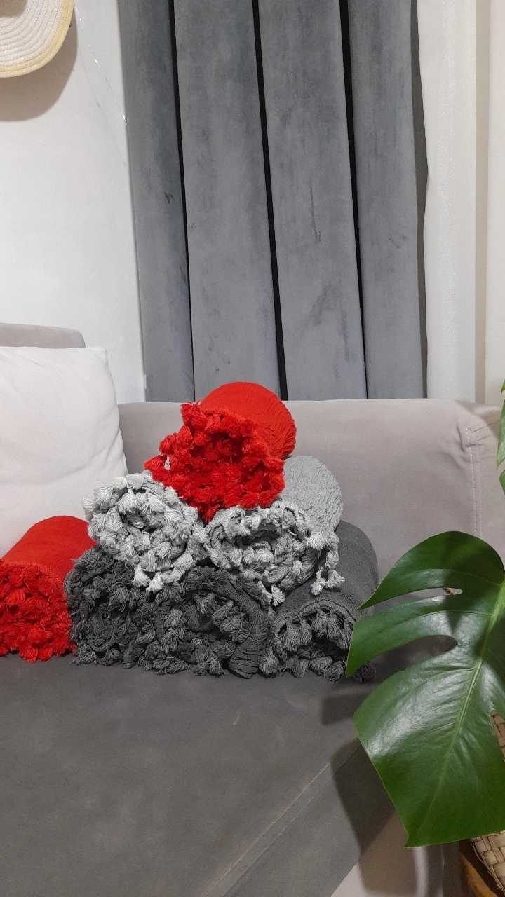 شال منگوله دار الیاف طبیعی ۳متری( سبز یشمی)