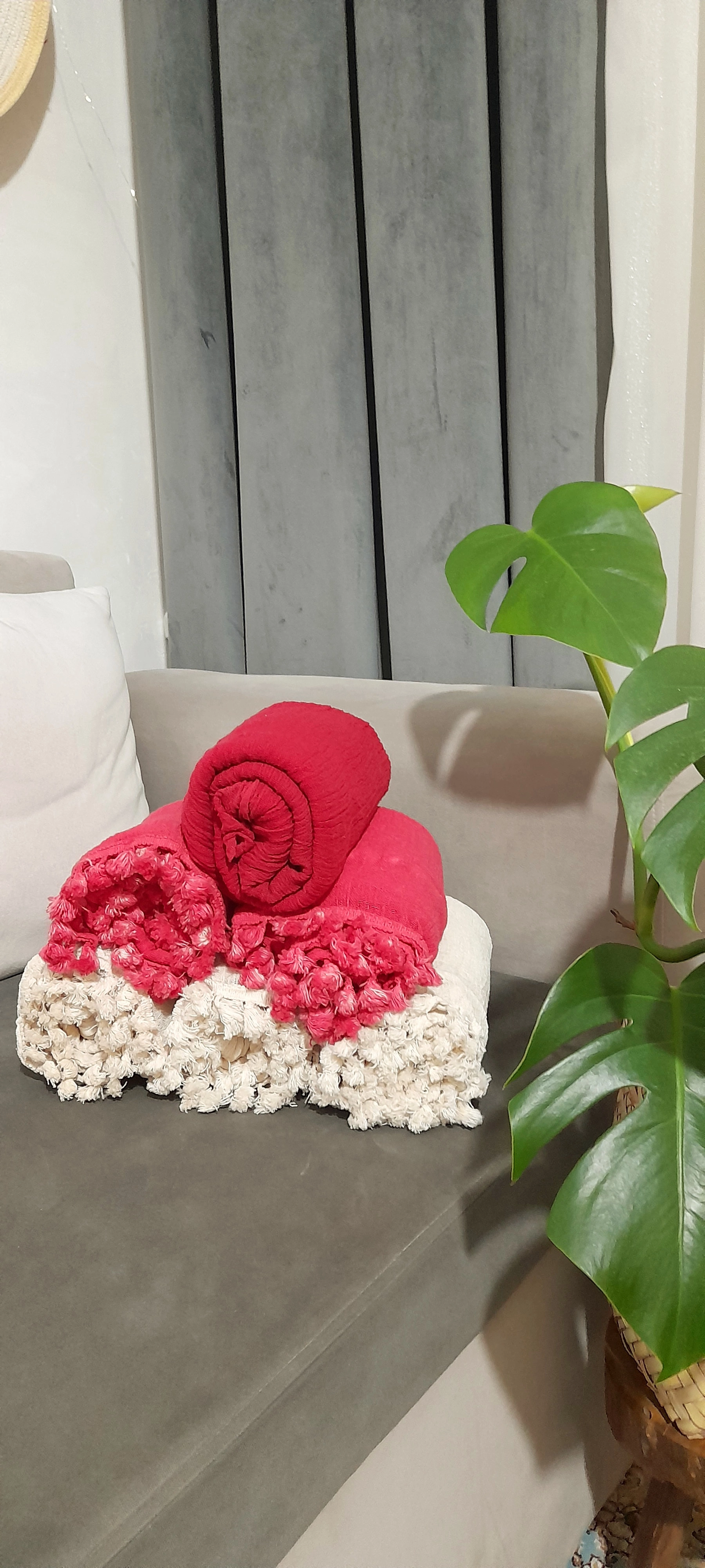 شال منگوله دار الیاف طبیعی ۳متری( سبز یشمی)